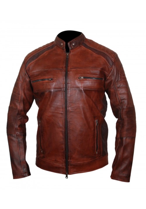 Men's Fashion Biker Waxed Jacket